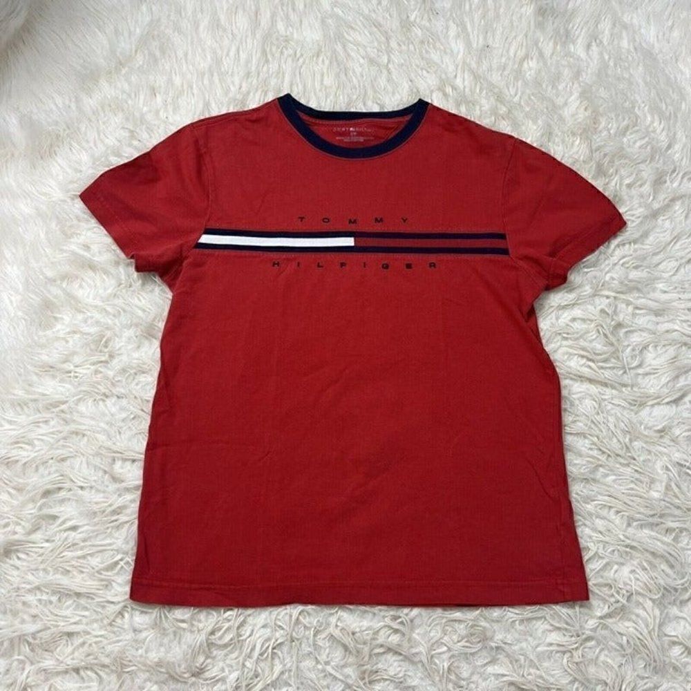 Vintage 90s Tommy Hilfiger Logo Men’s Short Sleeve Crewneck T-shirt Size Small